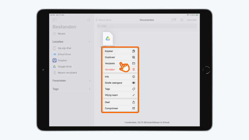 Bestanden uit de cloud van andere apps verplaatsen