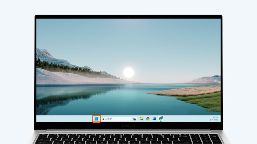Klik op de Windows start knop.