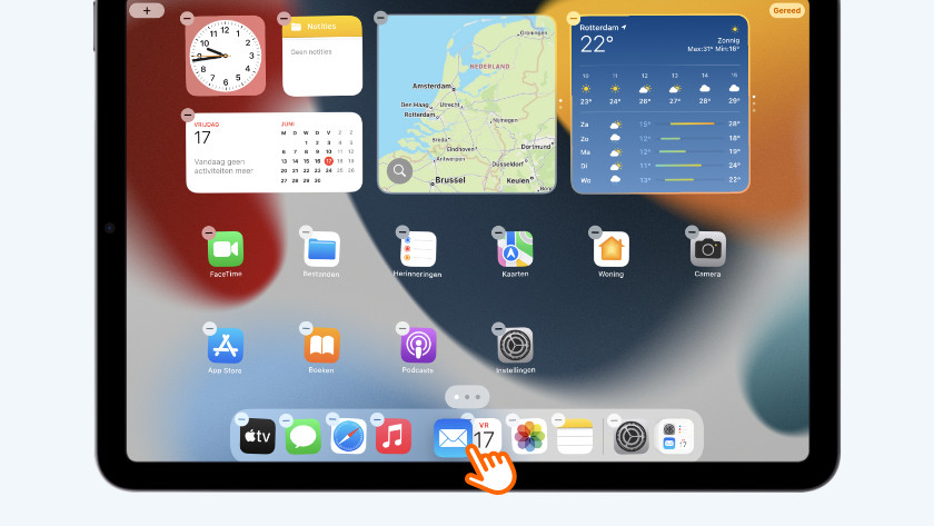 Wissel apps in het dock