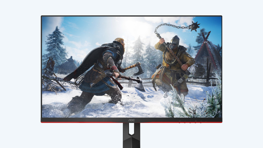 Assassin's Creed Valhalla op de 27 inch gaming monitor van AOC