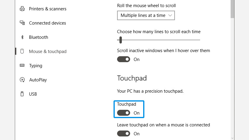 Résoudre les problèmes de pavé tactile qui ne fonctionne pas sous Windows  10 