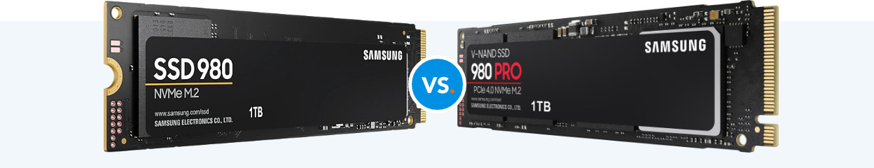 Comparez le Samsung 980 avec le Samsung 980 Pro