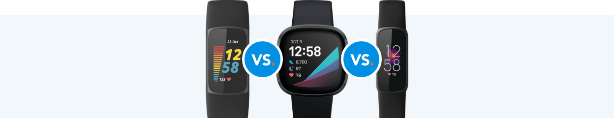Compare the Fitbit Charge 5, Fitbit Sense, and Fitbit Luxe