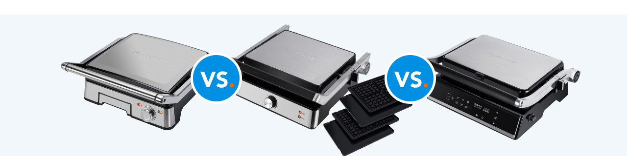 Vergelijk de Pierre PCG7000, PCG5000 en PCG2000 contactgrills