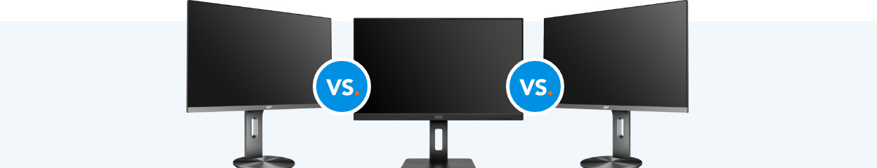 Compare the AOC 24P1, Q24P2Q, and U2790PQU