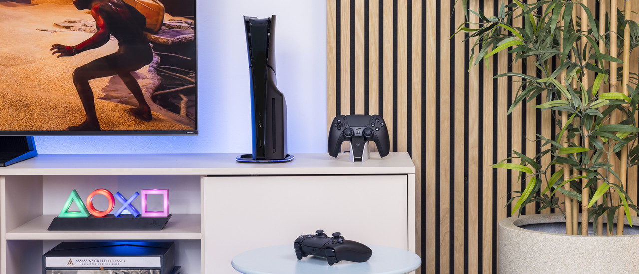 Zwarte PlayStation setup