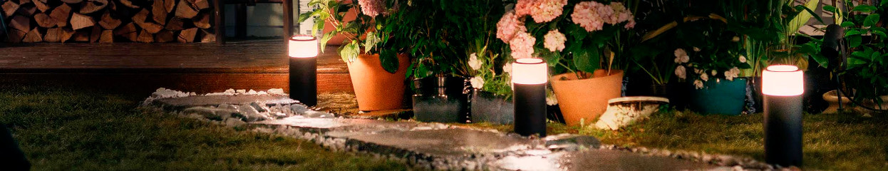 How do you install Philips Hue outdoor lighting on AC power?