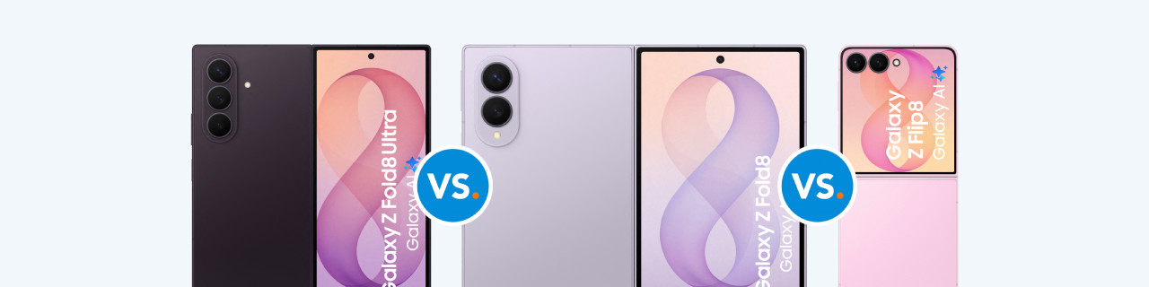 Vergelijk de Samsung Galaxy Z Fold 8 Ultra, Fold 8 en Flip 8