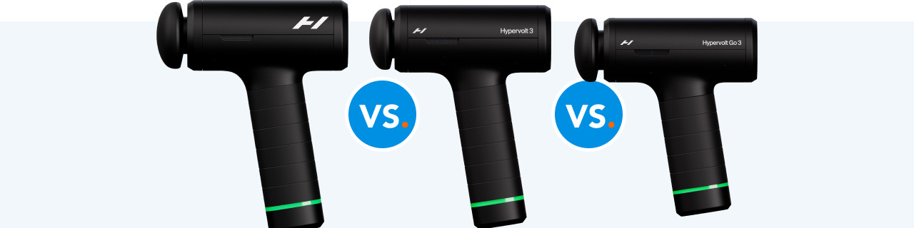 Vergelijk de Hyperice Hypervolt 3 Pro, 3 en Go 3