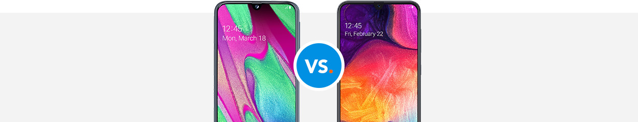 Compare the Samsung Galaxy A40 to the Samsung A50