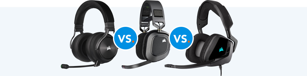 Corsair Void Elite vs HS80 RGB vs Virtuoso RGB Wireless
