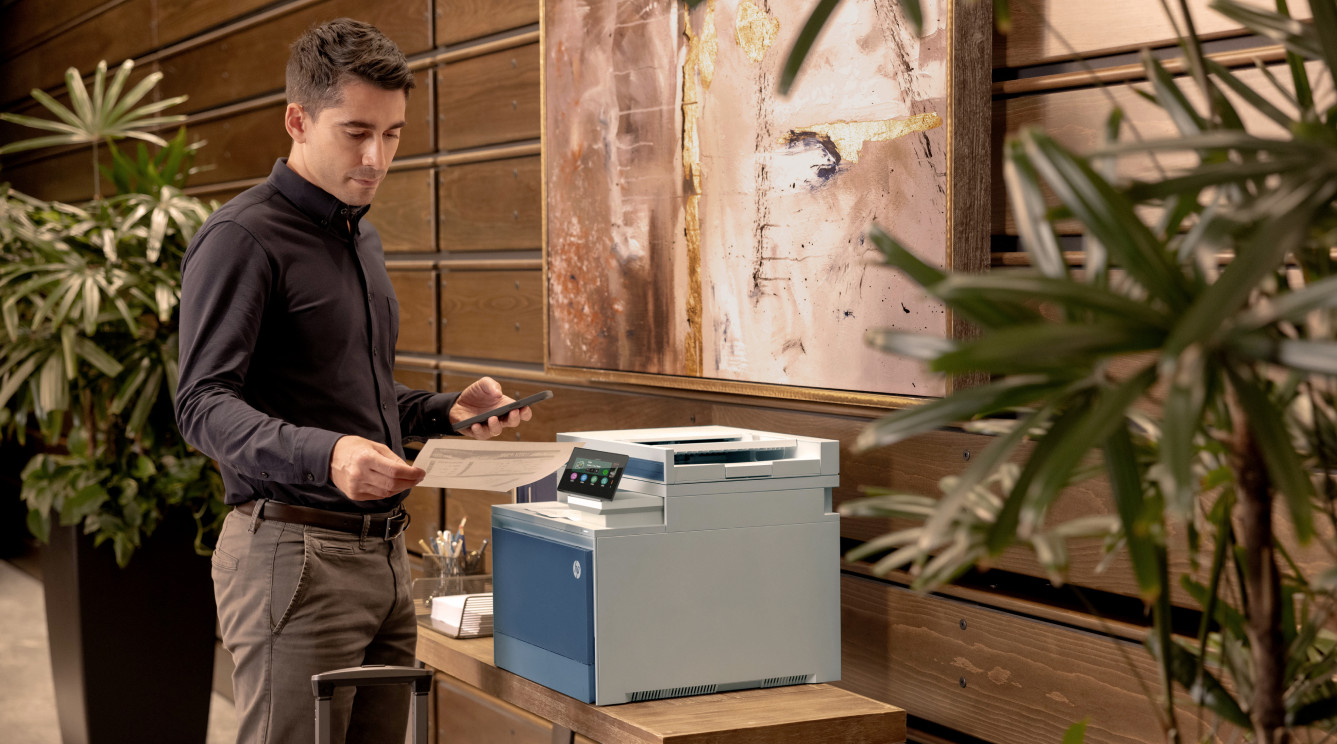 Highlighted HP printer for at the office