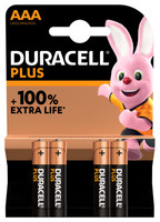 Duracell Alkaline Plus AAA batteries 4 units