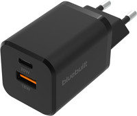 BlueBuilt Power Delivery and Quick Charge Charger with 2 USB Ports 38W Black