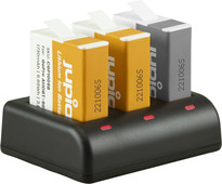 Jupio Kit: Enduro Battery GoPro HERO 10/11/12 AHDBT-901 (2x) + Compact USB Triple Charger Accu voor Gopro camera