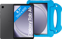 Samsung Galaxy Tab A9 8,7 Pouces 64 Go Wifi Gris + BlueBuilt Kids Cover Bleu Tablette avec une capacité de stockage de 32 Go minimum