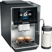 Siemens EQ700 Classic RVS Silver Metallic TP715R07 Machine à café entièrement automatique avec mousseur à lait automatique