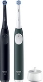 Oral-B iO 2 Noir et Vert Lot de 2 Brosse à dents électrique avec capteur de pression