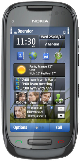 Nokia C7-00 Charcoal Black is nooit meer leverbaar