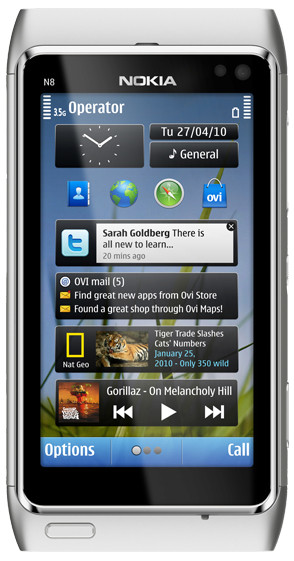Nokia N8-00 Silver White is nooit meer leverbaar
