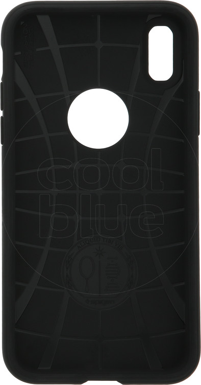 Spigen Rugged Armor iPhone X Back Cover Zwart is nooit meer leverbaar