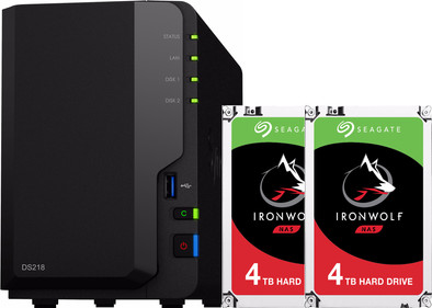 Synology DS218 met 2x Seagate IronWolf 4 TB harde schijf is nooit meer leverbaar
