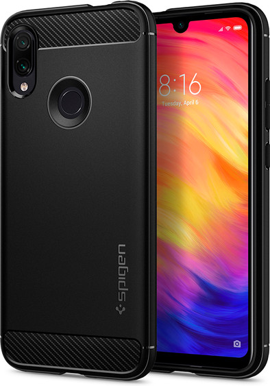 Spigen Rugged Armor Xiaomi Redmi Note 7 (Pro) Back Cover Zwart is nooit meer leverbaar