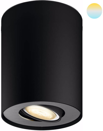 Philips Hue Pillar opbouwspot White Ambiance 1-lichts Zwart + dimmer is nooit meer leverbaar