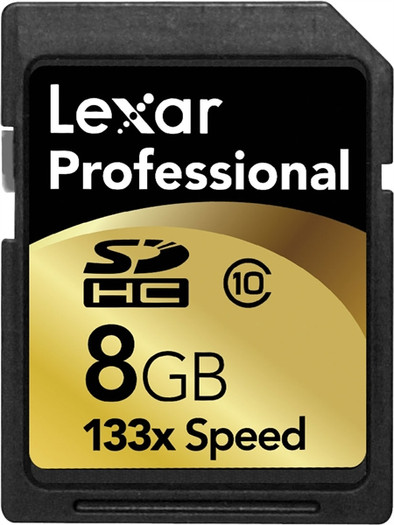 Lexar SDHC 8GB Pro 133x Class 10 is nooit meer leverbaar
