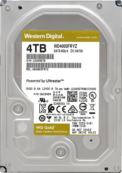 WD Gold WD4003FRYZ 4TB is nooit meer leverbaar