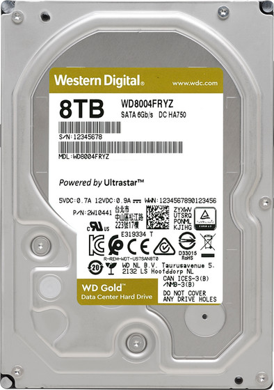 WD Gold WD8004FRYZ 8TB is nooit meer leverbaar