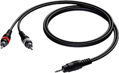 Procab CAB711 2x RCA Male - 3,5 mm Mini Jack Male 1,5 Meter is nooit meer leverbaar