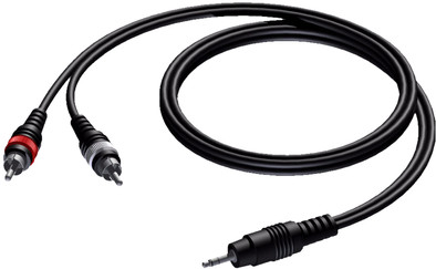 Procab CAB711 2x RCA Male - 3,5 mm Mini Male Jack 3 Meter is nooit meer leverbaar