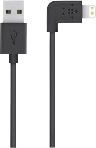 Belkin 90 Graden Lightning USB Kabel Zwart is nooit meer leverbaar