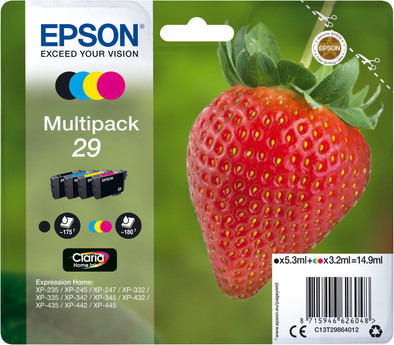 Epson 29 4-Kleuren Pack (C13T29864012) is nooit meer leverbaar