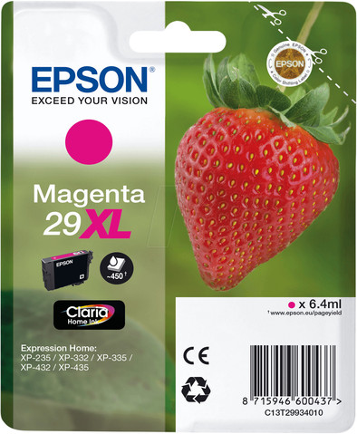 Epson 29XL Cartridge Magenta is nooit meer leverbaar