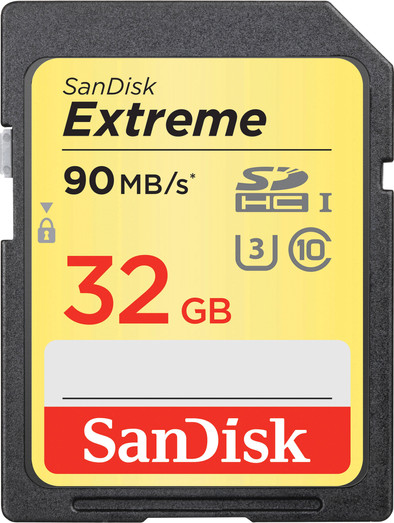 Sandisk SDHC Extreme 32GB 90MB/s Class 10 is nooit meer leverbaar