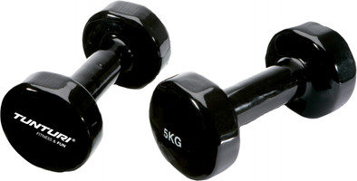Tunturi Vinyl Dumbbells 2x 5 kg Black is nooit meer leverbaar