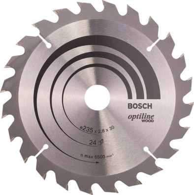 Bosch Optiline Wood Zaagblad voor Hout 235x30x2,8mm 24T is nooit meer leverbaar