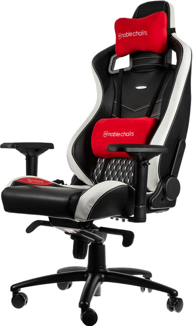 noblechairs EPIC Echtleder Zwart/Wit is nooit meer leverbaar