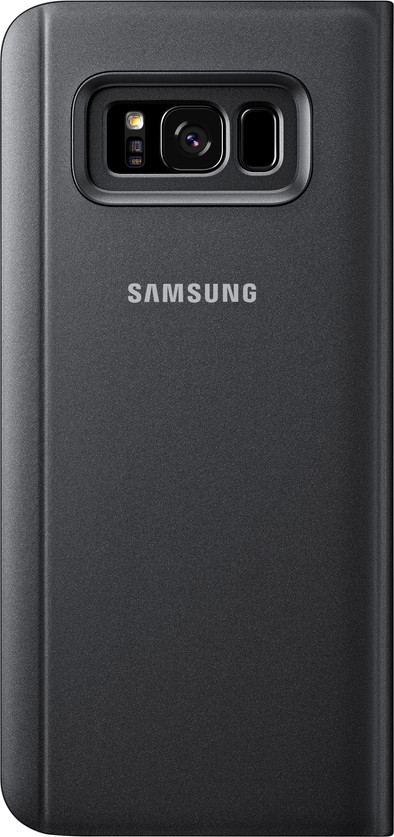 Samsung Galaxy S8 Plus Clear Stand View Cover Zwart is nooit meer leverbaar