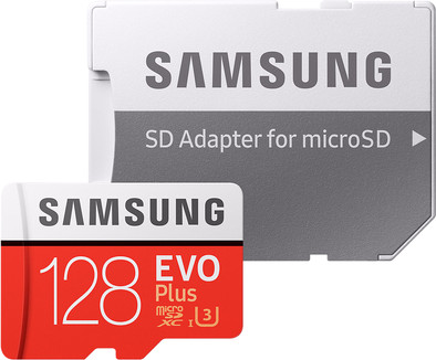 Samsung microSDXC Evo+ 128GB 100MB/s CL 10 + SD adapter is nooit meer leverbaar