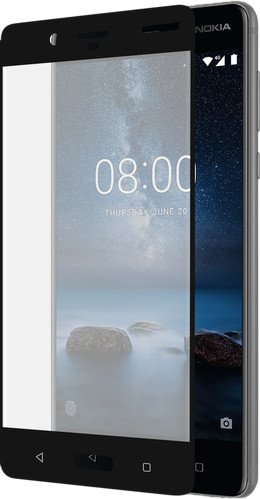 Azuri Nokia 8 Screenprotector Curved Gehard Glas Zwart is nooit meer leverbaar