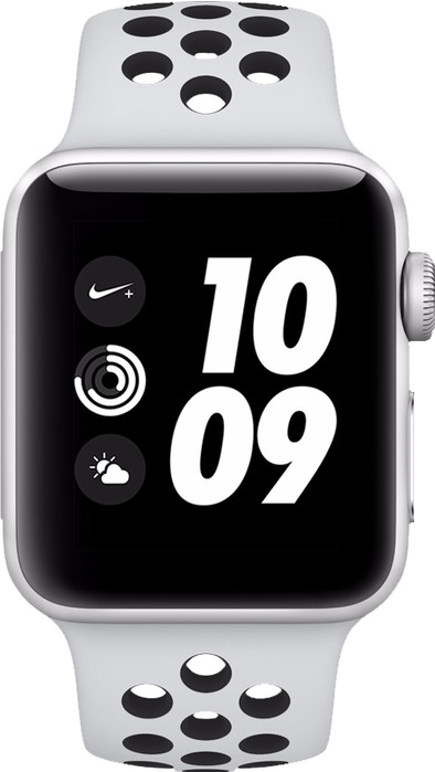 Le produit Apple Watch Series 3 Nike+ 42 mm Argent Aluminium/Bracelet Sport Noir ne sera plus jamais disponible