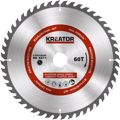 Le produit Kreator Zaagblad 254x30x3mm 60T ne sera plus jamais disponible