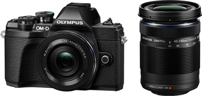 Olympus OM-D E-M10 Mark III Body Zwart + 14-42mm EZ Zwart + 40-150mm Zwart is nooit meer leverbaar