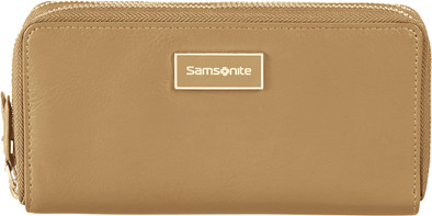 Samsonite Karissa LTH SLG L Double Zip Around Cognac is nooit meer leverbaar