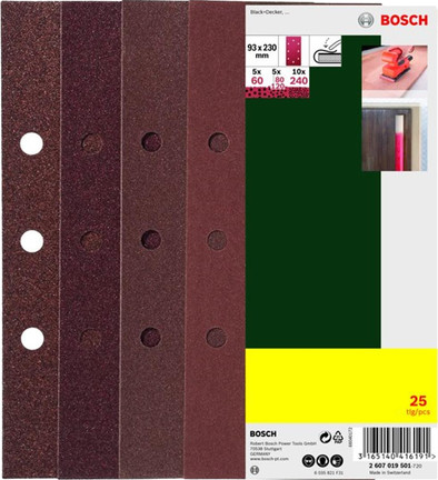 Bosch Schuurpapier 93x230 mm K60, 80, 120, 240 (25x) is nooit meer leverbaar