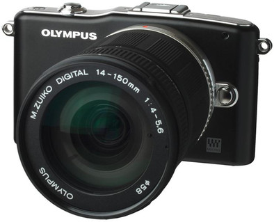 Olympus PEN E-PM1 14-150mm Kit Zwart is nooit meer leverbaar