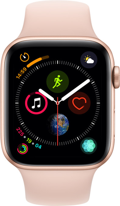 Apple Watch Series 4 44mm Goud Aluminium/Roze Sportband is nooit meer leverbaar